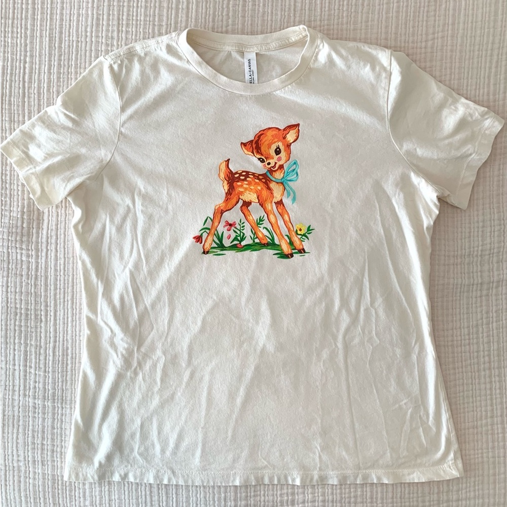 Women’s Cream Baby Deer Graphic T-Shirt